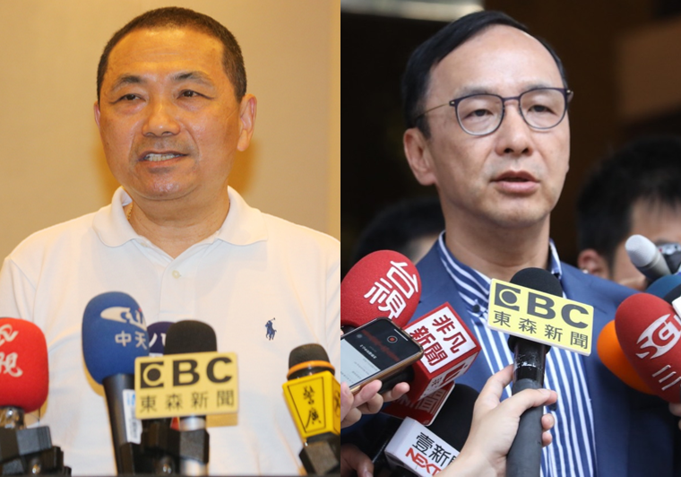 新北市長侯友宜(左一)、前新北市長朱立倫(右一)。 圖：新頭殼/合成
