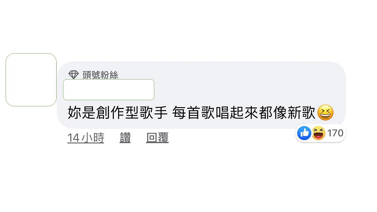 有支持者表示，高嘉瑜是創作型歌手，翻唱甚麼都像新的。 圖：翻攝高嘉瑜臉書粉絲專頁