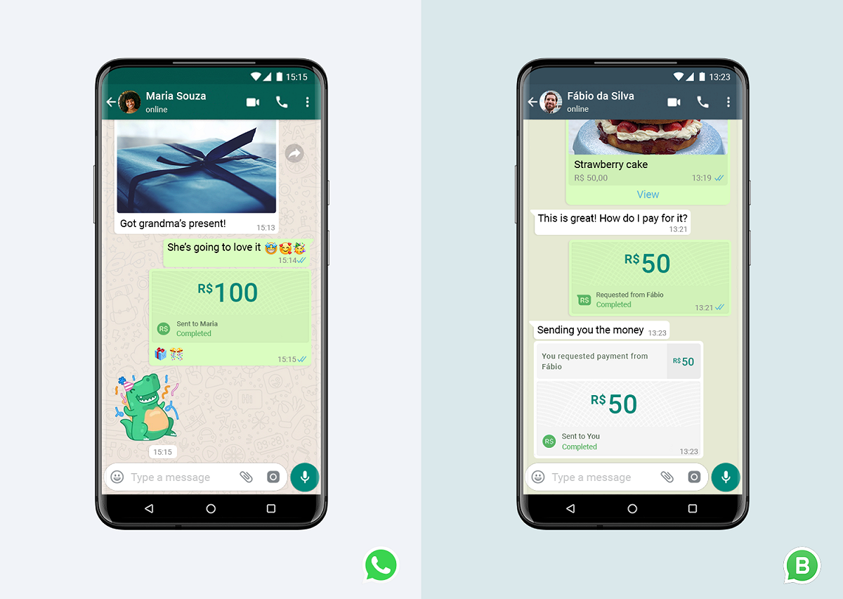 WhatsApp在巴西推出線上支付被退回。 圖：取自WhatsApp官網