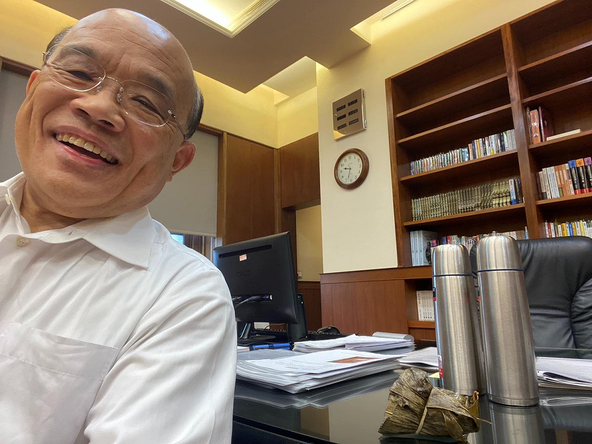 行政院長蘇貞昌貼出太太包的粽子 圖：蘇貞昌臉書