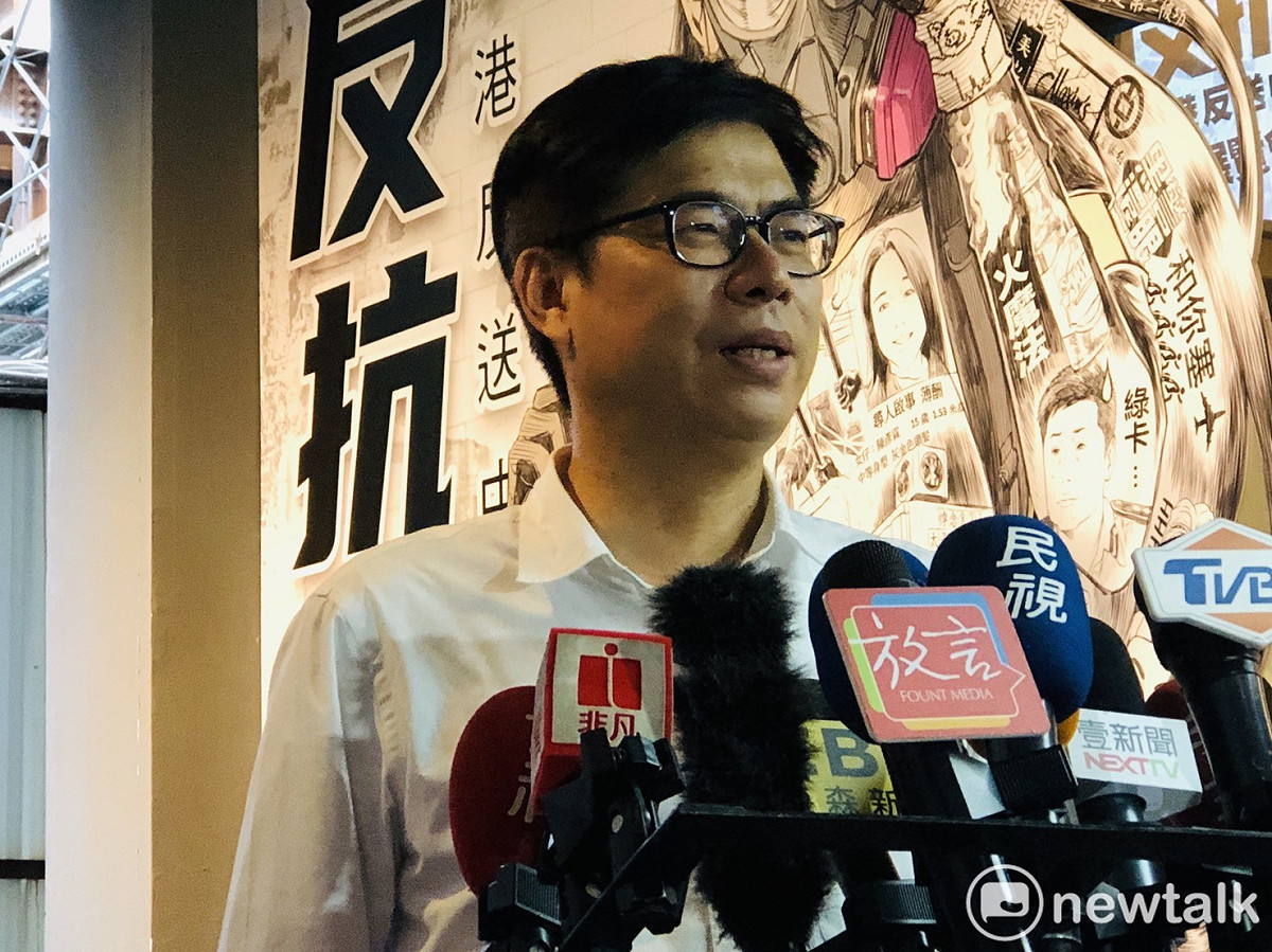陳其邁今（1）日在北上行程受訪時表示，藍營應該要思考6月6日罷韓投票背後的意義。 圖：謝莉慧/攝