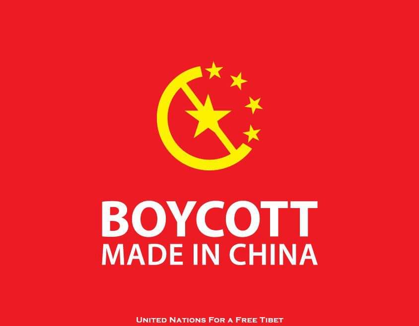 示威人士認為，對抗中國要靠3個T：Trade（貿易/拒絕中國貨）、台灣（Taiwan）、西藏（Tibet）。 圖：由40個國家志工所組成的United Nations for a Free Tibet也參與杯葛中國運動　　翻攝自推特