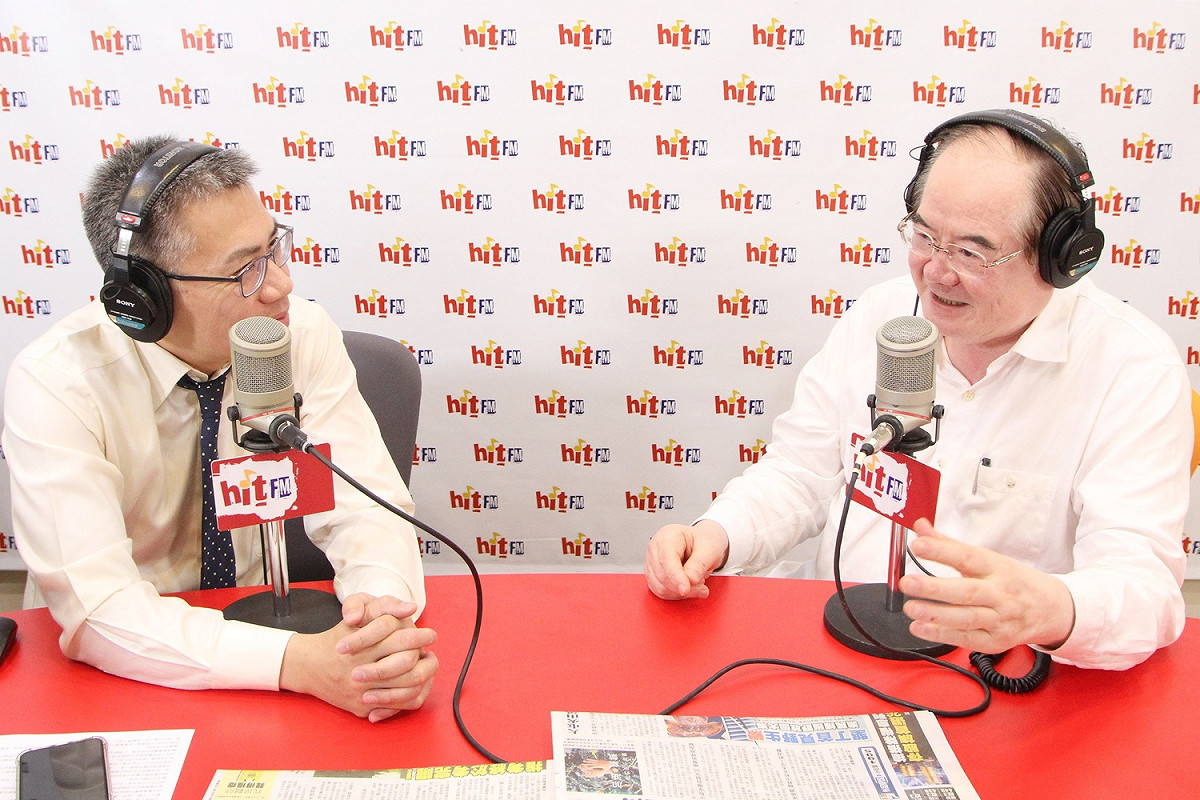 國民黨秘書長李乾龍接受電台專訪。 圖：Hit Fm《羅友志嗆新聞》製作單位提供