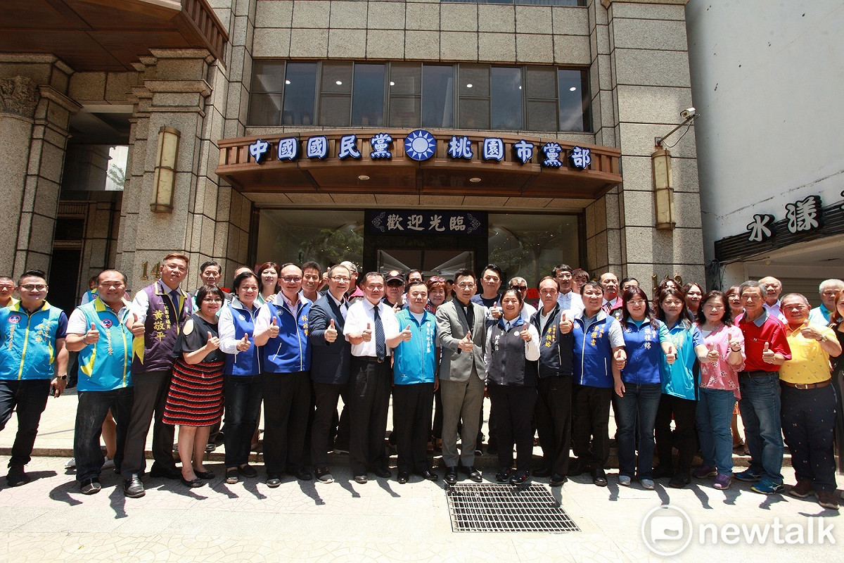 國民黨桃園市黨部搬新家，新址位於成功路，黨主席江啟臣期許「一個新家帶來一個新的未來」。 圖：林昀真／攝
