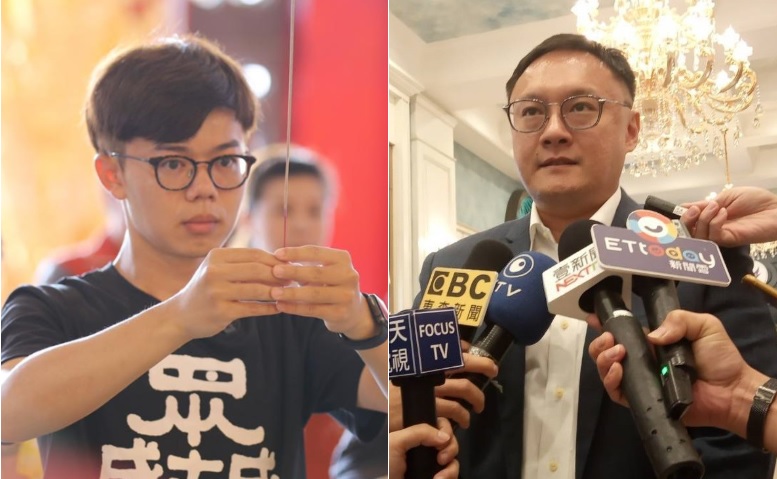 台灣基進新聞部副主任張博洋、李眉蓁競選團隊發言人鄭照新 圖：新頭殼合成
