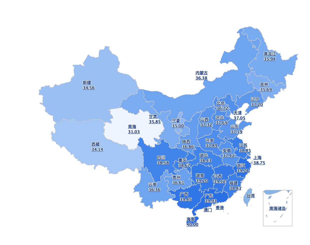中國全國的豬肉價。 圖：擷取自豬價系統3.0