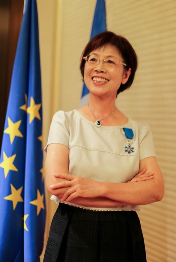 前民進黨立委尤美女獲頒法國國家功勛騎士勛位。 圖：翻攝自法國在台協會臉書