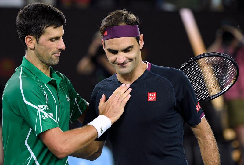 Novak Djokovic和Roger Federer。 圖／美聯社／達志影像