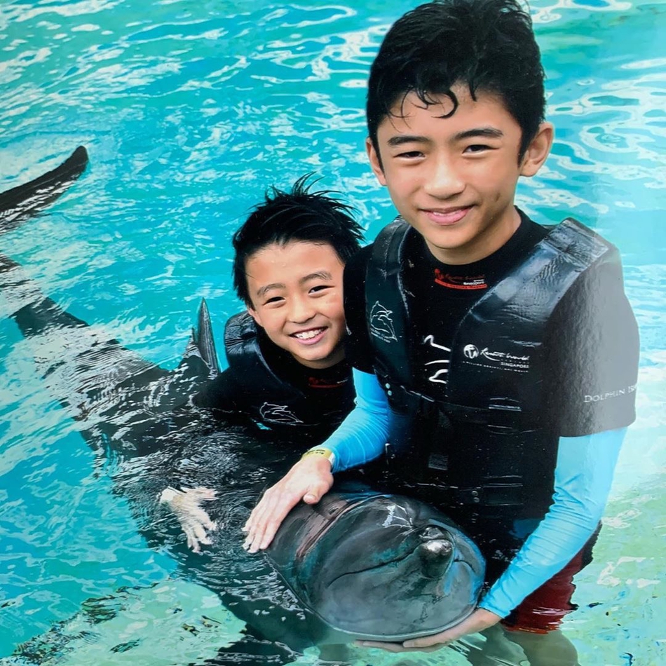 張柏芝與前夫謝霆鋒育有2個兒子Lucas(右)、Quintus(左)。 圖：翻攝自張柏芝IG