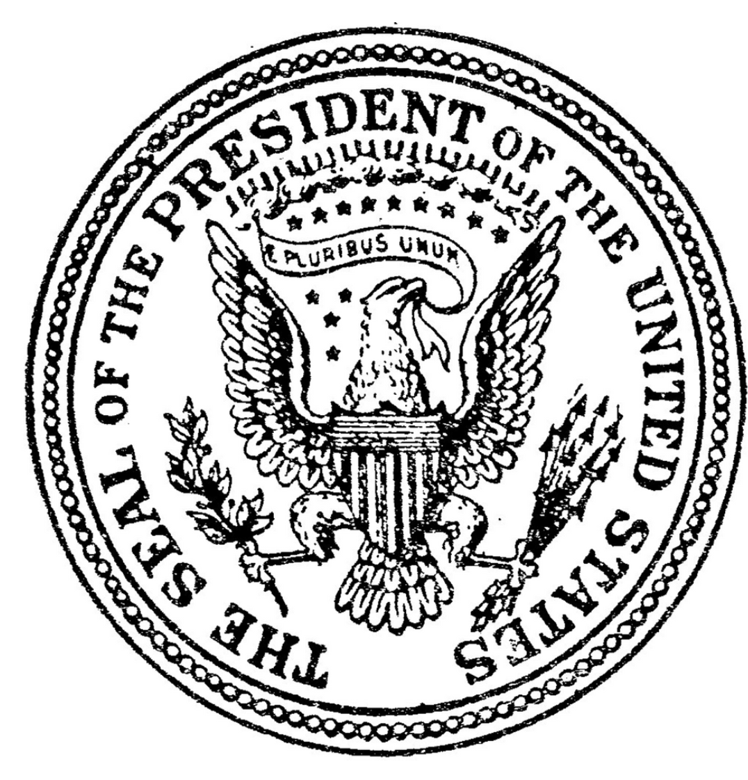 在1916年，伍德羅·威爾遜（Woodrow Wilson）總統將總統印章更改為貝利銀行與比德爾（Bailey Banks＆Biddle）版本。 圖：擷取自網路