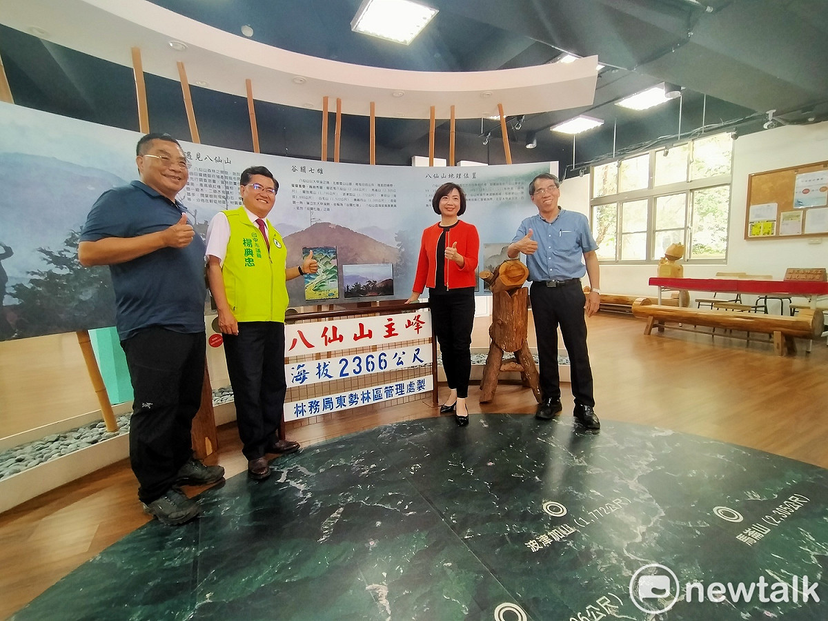 何欣純、楊典忠歡迎國人多到八仙山踏青。 圖：唐復年/攝