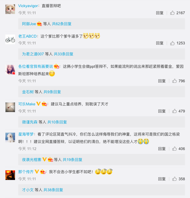 網友留言質疑作假。 圖：翻攝自人民日報微博