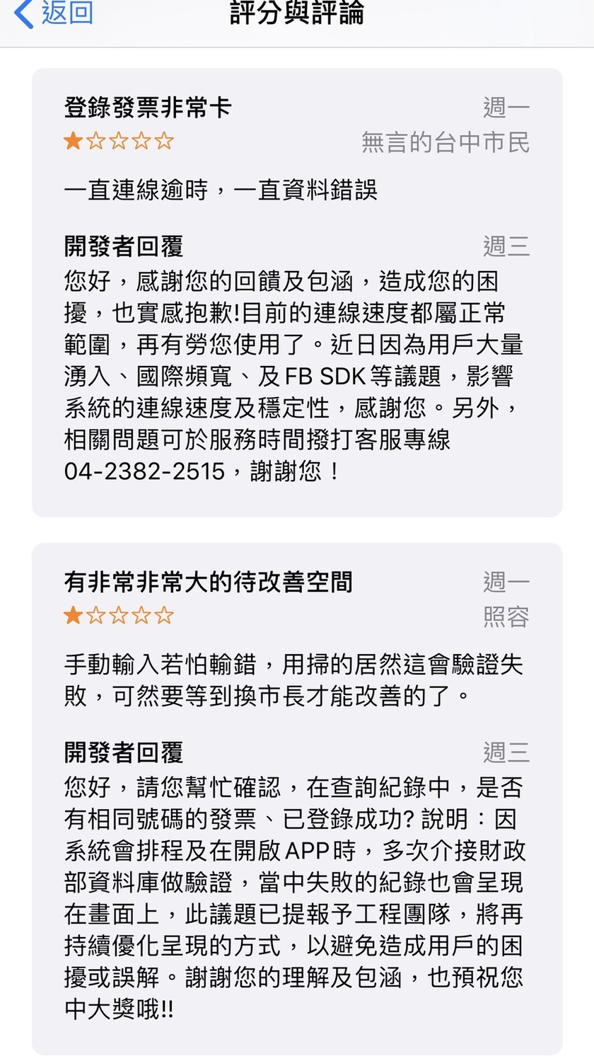台中購物節APP留言罵聲不斷。 台中市議員賴佳微/提供