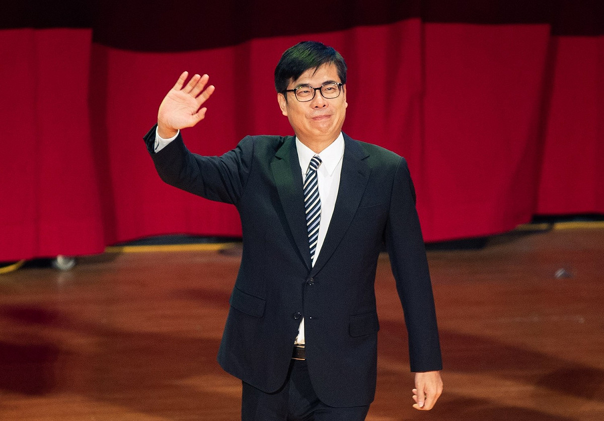 民進黨第19屆第1次全代會介紹陳其邁出場。 圖：陳其邁競辦/提供