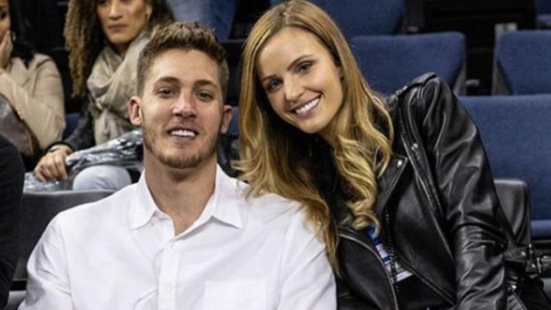 Meyers Leonard和老婆Elle。 圖／翻攝自Meyers Leonard臉書
