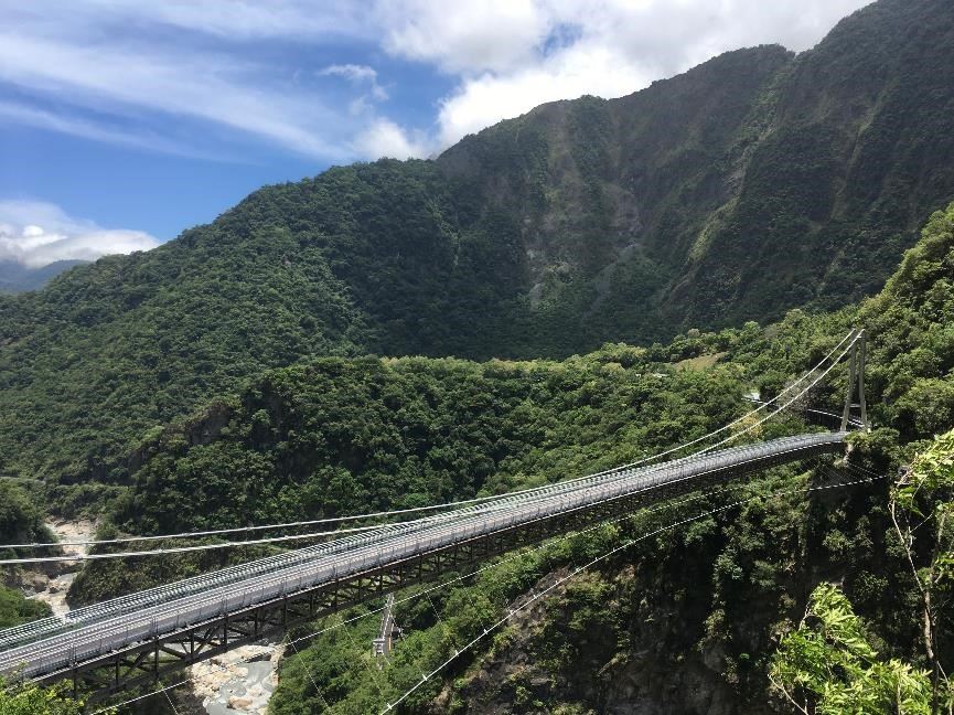 山月吊橋主體工程已經完工，但試營運時間尚未公布。 圖：太管處／提供