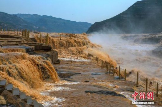 中國水利部黃河水利委員會20日晚間宣布，黃河今年第2號洪水已經形成。 圖：翻攝中新社