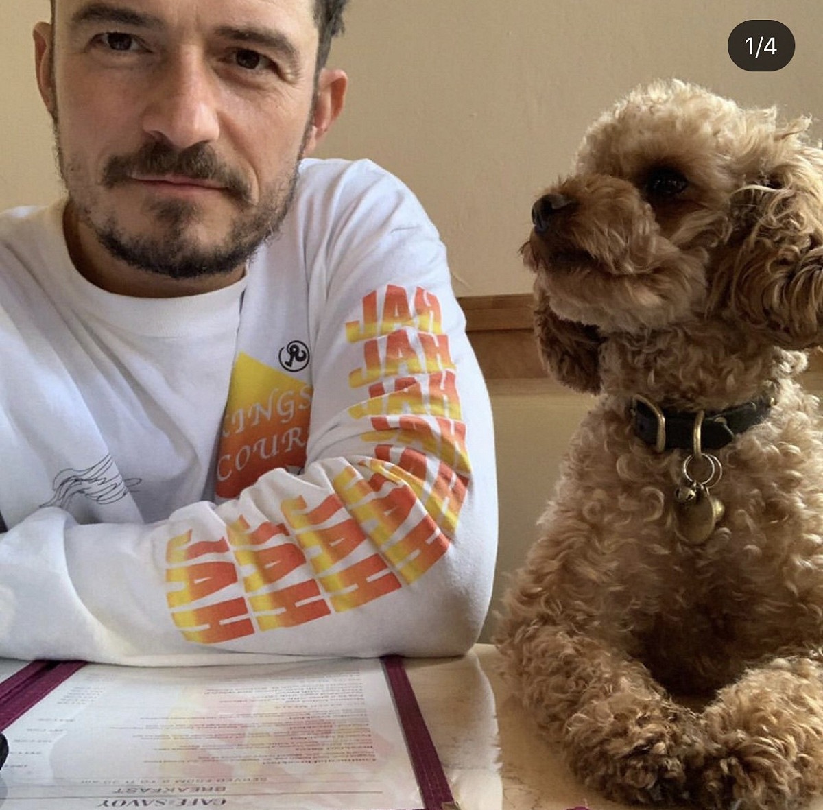 奧蘭多布魯(左)與他的愛犬Mighty(右)感情非常好。 圖：翻攝Instagram