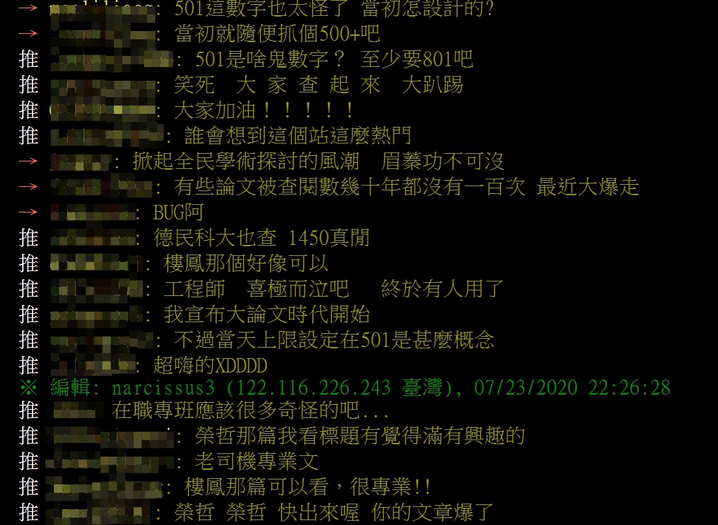 網友笑稱李眉蓁掀起了「大論文時代」。 圖：翻攝自PTT