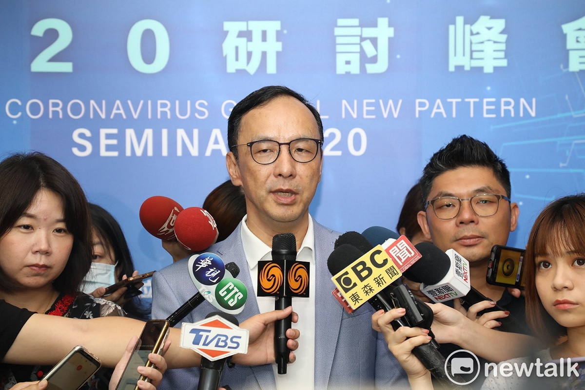 朱立倫表示，身為國民黨員，他都會支持黨提名的同志，也支持江主席所做的努力。 圖：林昀真/攝