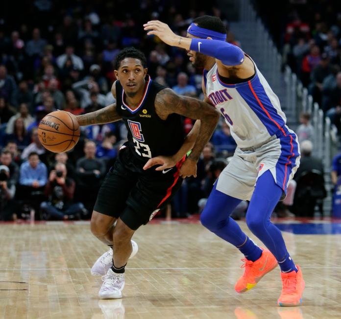 快艇「魯長老」Lou Williams(左)為奔喪向球隊請假離開復賽園區，卻被拍到上夜店狂歡。 圖／美聯社／達志影像