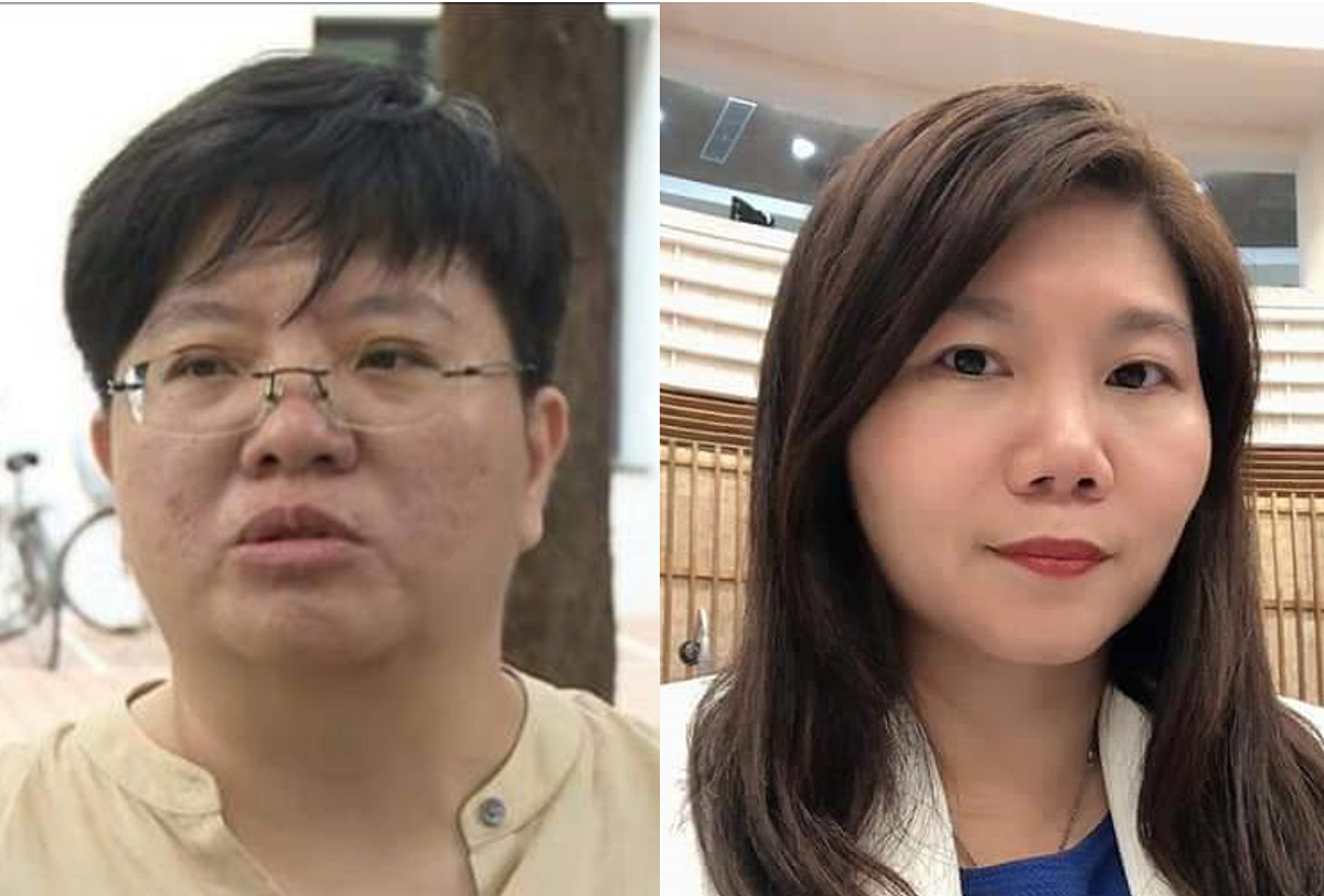 李雅靜（右）今天的聲明回應，遭吳佩蓉（左）批：製貼上李眉蓁作法。 圖：新頭殼合成（資料照片）