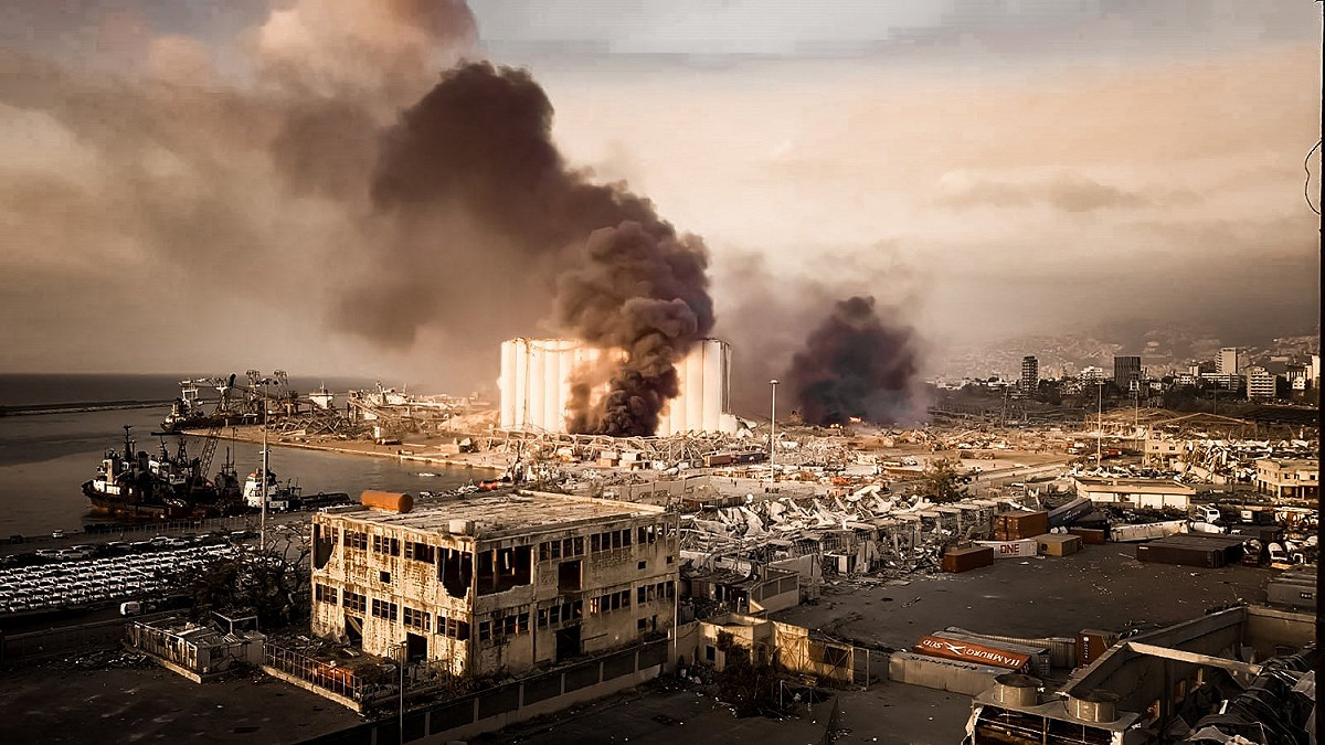 爆炸地點周圍的建築物和辦公室遭嚴重損壞，有商店和辦公室的窗戶被炸開，雜物四散。 圖：翻攝推特