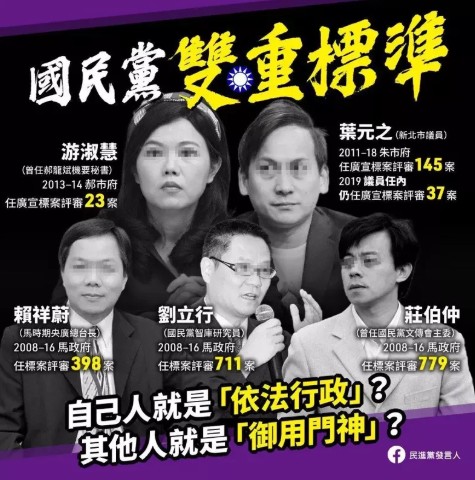 國民黨批評蔡政府採購標案聘請「御用評委」，民進黨反擊國民黨執政時，也用御用評委。 圖：民進黨提供