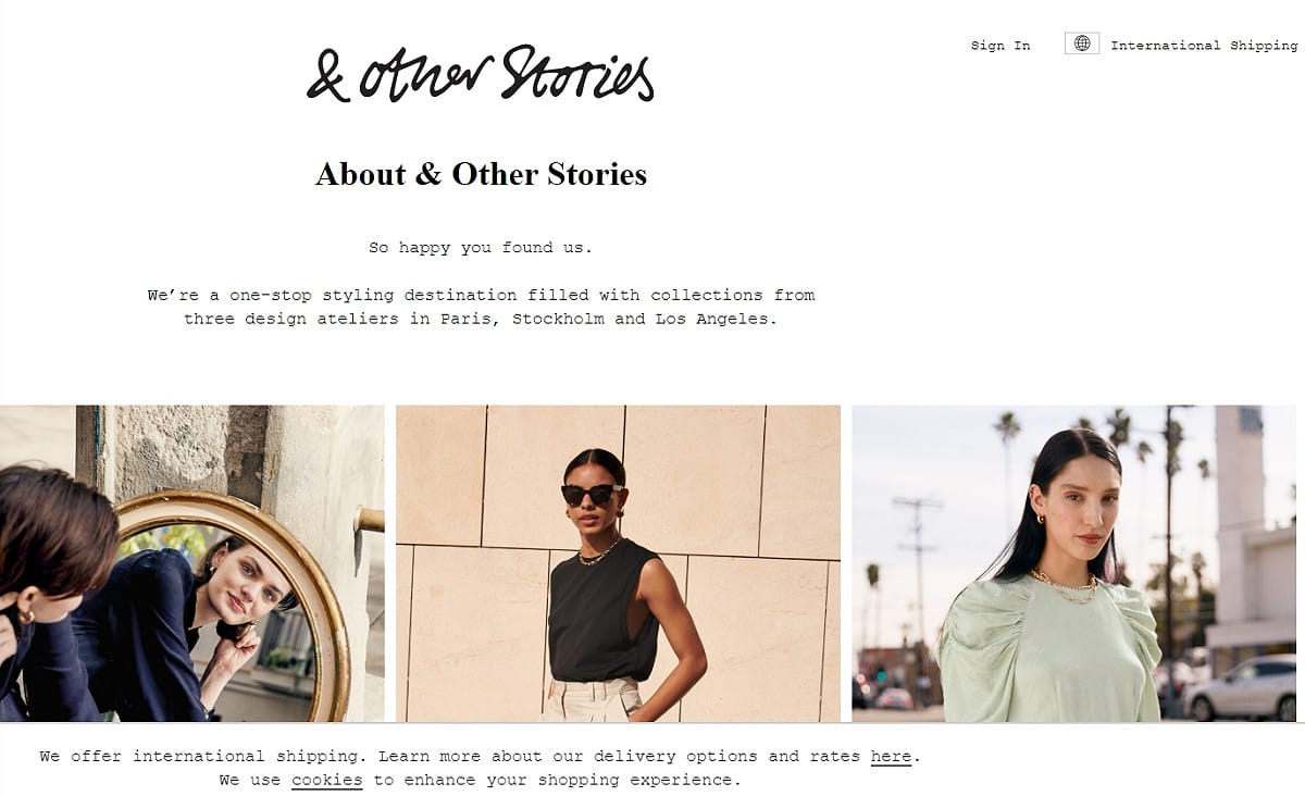 H＆M集團旗下服飾子公司&amp; Other Stories。 圖:翻攝自&amp; Other Stories官網