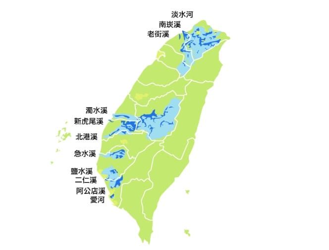 南崁溪、淡水河、老街溪、新豐溪、阿公店溪、二仁溪、新屋溪及大堀溪共8條河川重金屬超過上限值。 圖/水質保護網