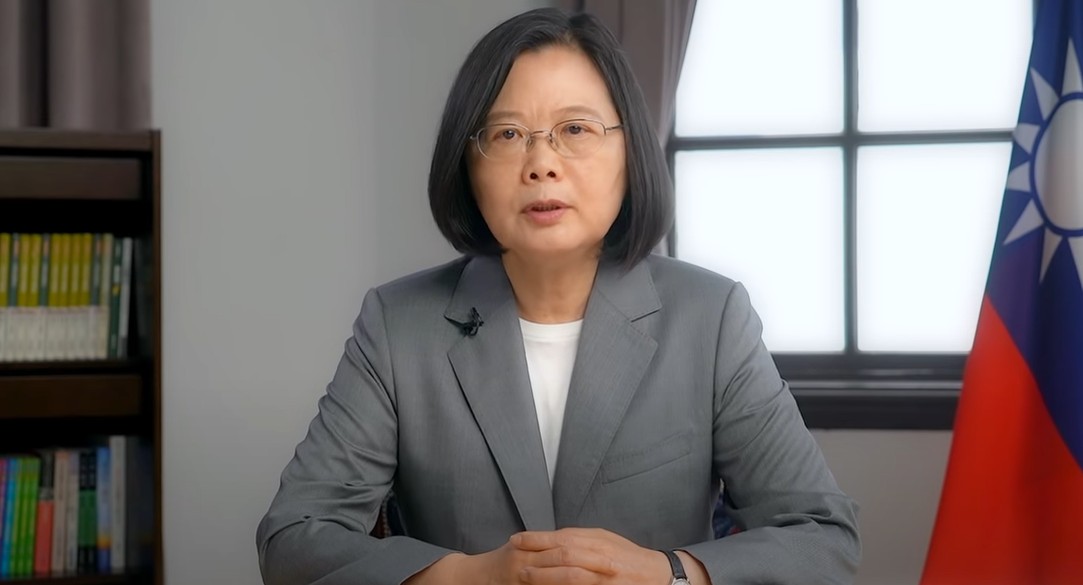 蔡英文總統應華府智庫邀請，以「保衛台灣作為印太區域自由的堡壘」為題發表演說。 圖：翻攝presidentialoffice YouTube