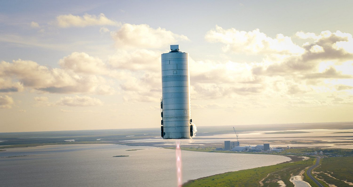馬斯克在推特上發表了星際飛船「星艦」原型機的風景圖，SpaceX計劃將下面風景秀麗的海岸線開發成渡假勝地。 圖：取自馬斯克推特