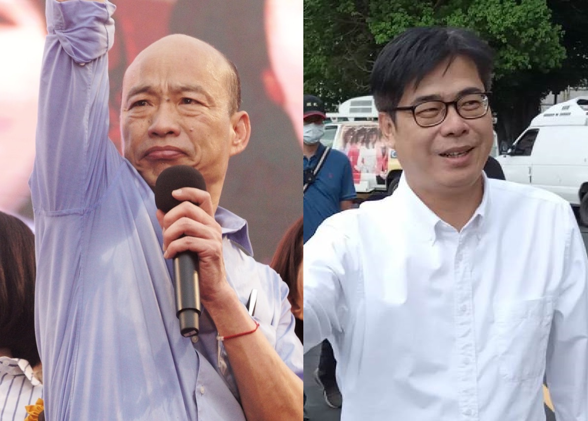 民眾發現在Google上搜尋「韓國瑜發言人」時，會出現陳其邁的資料。台灣Google表示，正在進一步了解情況。 圖：新頭殼合成