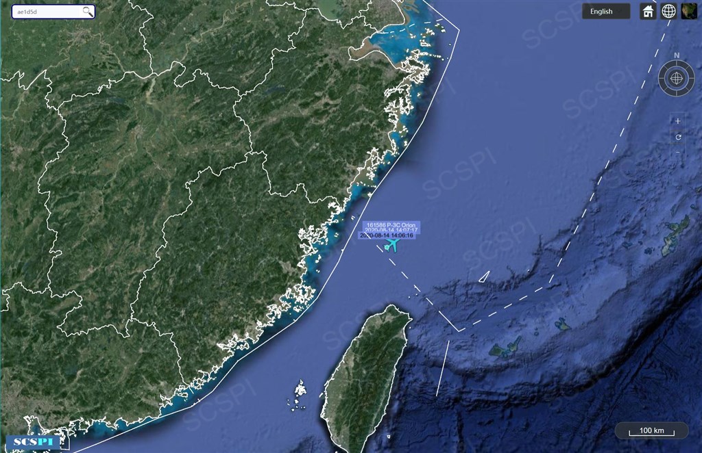 近期中國北大「南海戰略態勢感知計畫」（SCSPI）推特頻揭露美國軍機動態，國防安全研究院表示，這是灰色衝突手段之一。 圖：取自twitter.com/SCS_PI