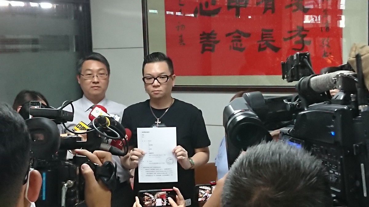 台中市議員張彥彤透過律師發表聲明。 圖：新頭殼資料照