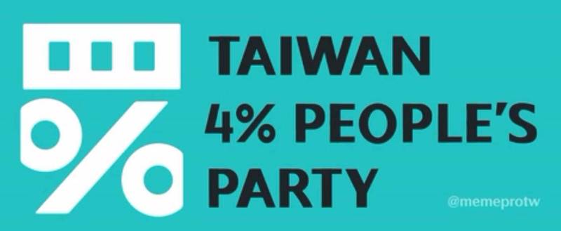 「四％民眾黨」的梗圖。 圖：翻攝自美感迷因 MemePro 臉書粉專