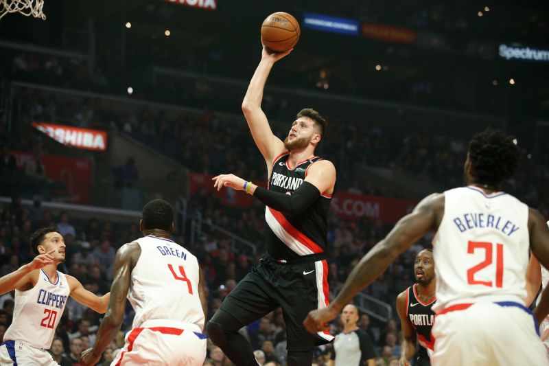 拓荒者中鋒Jusuf Nurkic。 圖／美聯社／達志影像