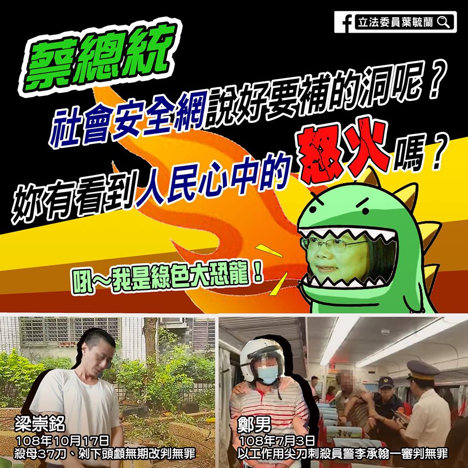 葉毓蘭痛批蔡英文司改 圖:擷取自網路