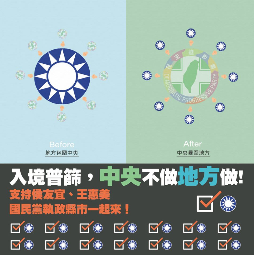 國民黨前副秘書長張雅屏表示，「入境普篩，中央不做地方做」。 圖：翻攝自屏心而論臉書