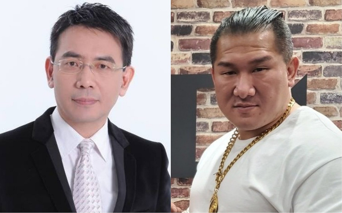 節目主持人劉寶傑近日因草蝦議題頻頻槓上館長陳之漢，館長22日則向劉寶傑下戰帖：「要戰大家來戰、要嘴大家來嘴。」 圖：新頭殼合成