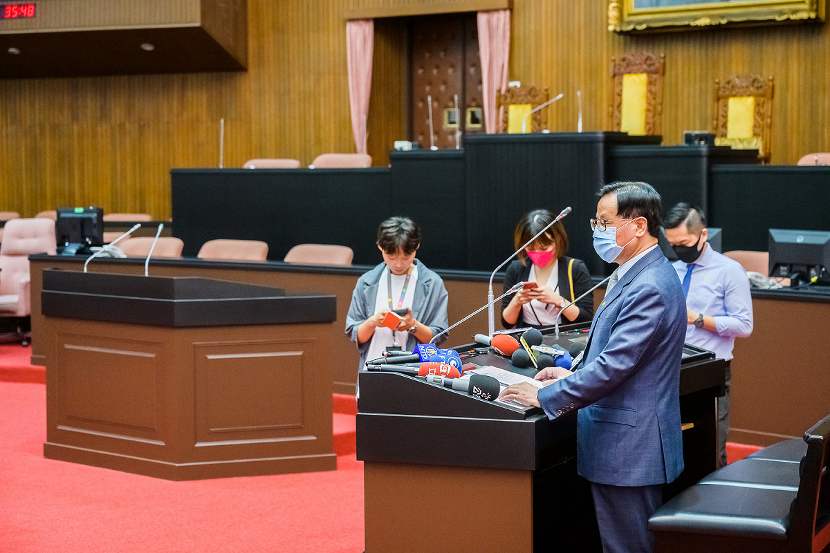 立法院副秘書長高明秋今於議場視察流程演練。 圖：立法院／提供