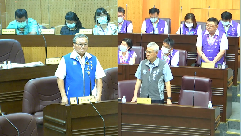 市議員林正峰認為喪葬補助是民政局的業務，質疑客家事務局的作法並不合理。 圖：林昀真／翻攝