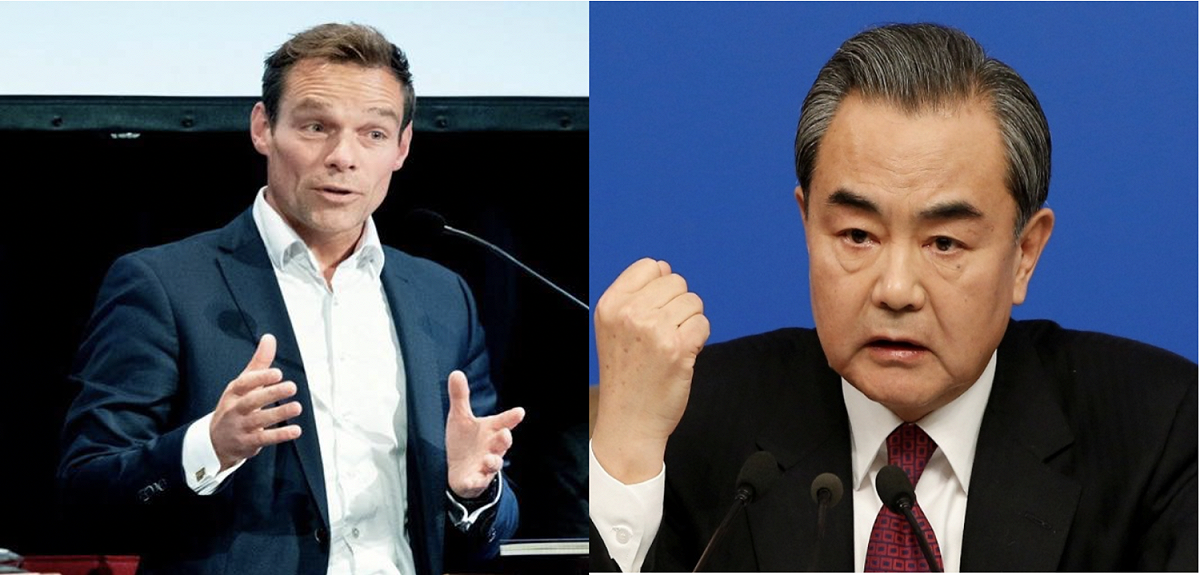 荷蘭基民黨（CDA）眾議員兼黨外交事務發言人范赫沃特（左）、中國外交部長王毅（右）。 圖：新頭殼合成