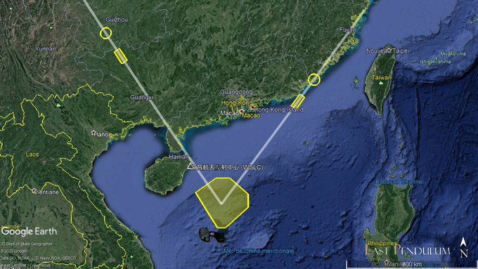 解放軍從浙江發射東風-21D導彈，從青海發射東風-26B導彈示意圖。 圖取自觀察者網。