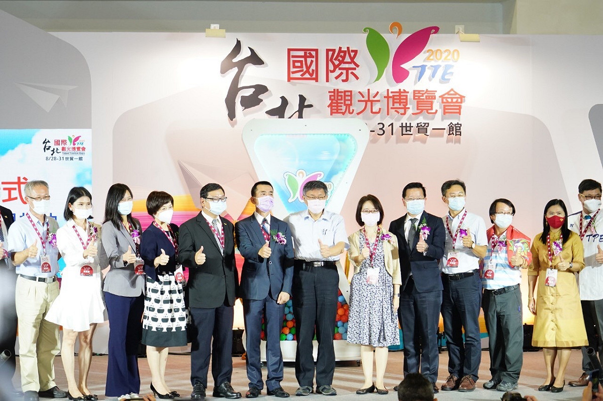 柯文哲上午出席台北國際觀光博覽會，會擇期再去探視館長。 圖：台北市政府／提供