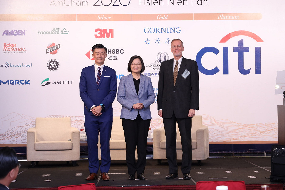 總統蔡英文日前出席美國商會2020謝年飯晚宴。 圖：翻攝自美國商會臉書（資料照片）