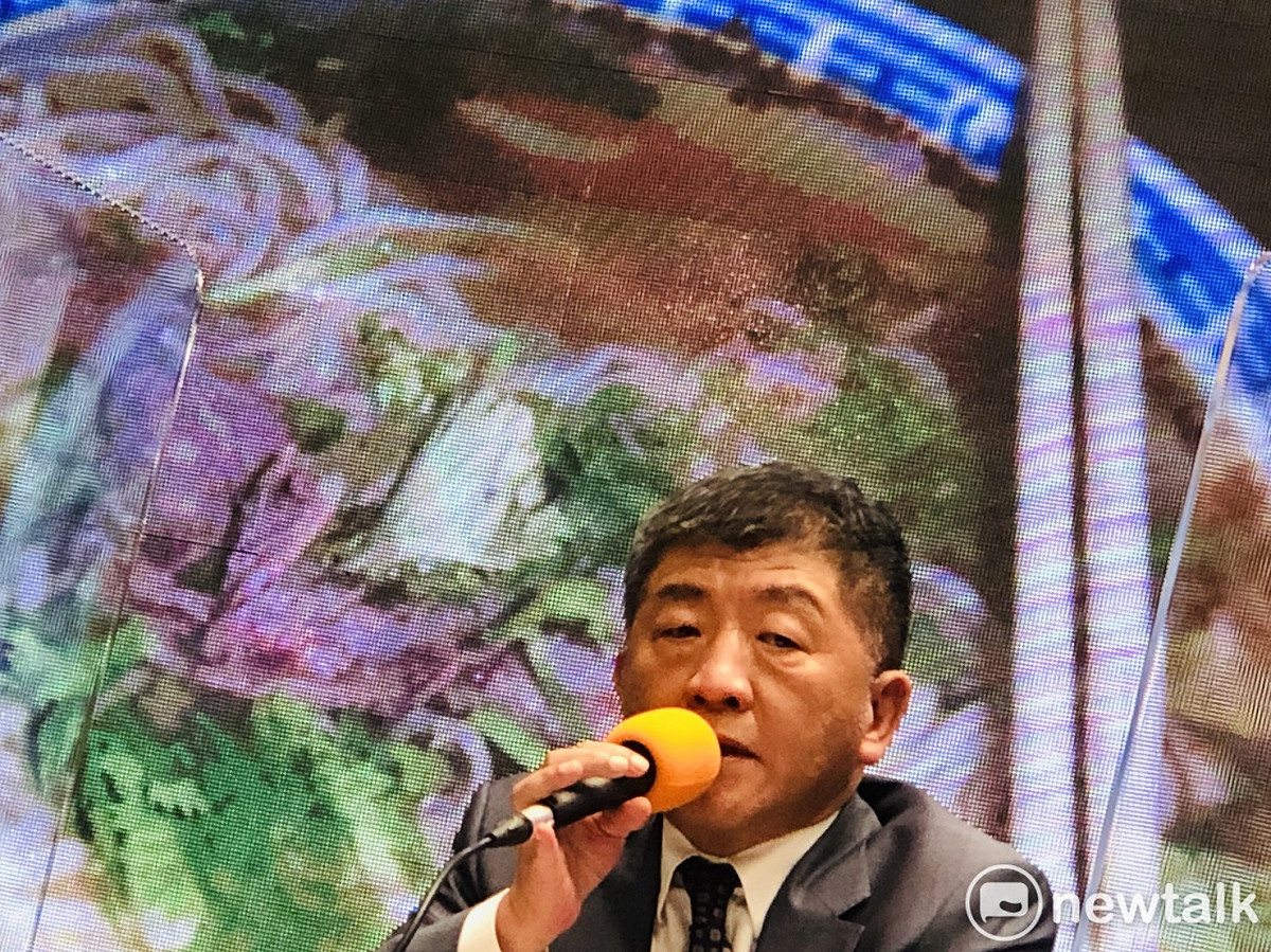 衛福部長陳時中今（28）日下午出席行政院記者會。 圖：謝莉慧/攝