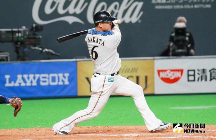日本火腿鬥士隊一壘手中田翔。 圖／記者葉政勳攝 , 2019.03.30