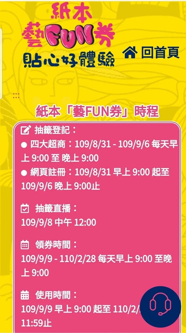文化部推出紙本藝FUN券，3小時便有超過20萬人登記註冊。 圖：文化部/提供