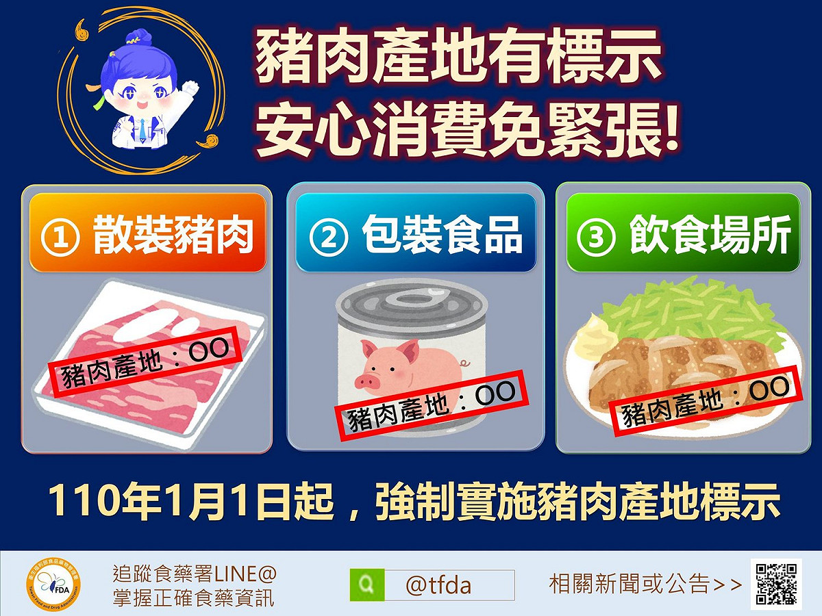 農委會今（1）日再強調，一定會強制實施豬肉產地標示。 圖：取自農委會臉書